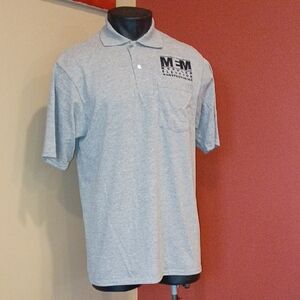 JERZEES Grey Pocket Polo Shirt - Men's Short Sleeve Size M  NWOT